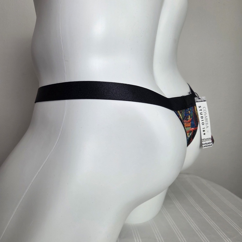 Cosabella x Studio 189 Mens Multi Color Geometric Print Italian Thong Underwear - Picture 7 of 8